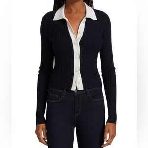 NEW rag & bone ‘Navaya’ Ribbed Cashmere Polo - Size Small